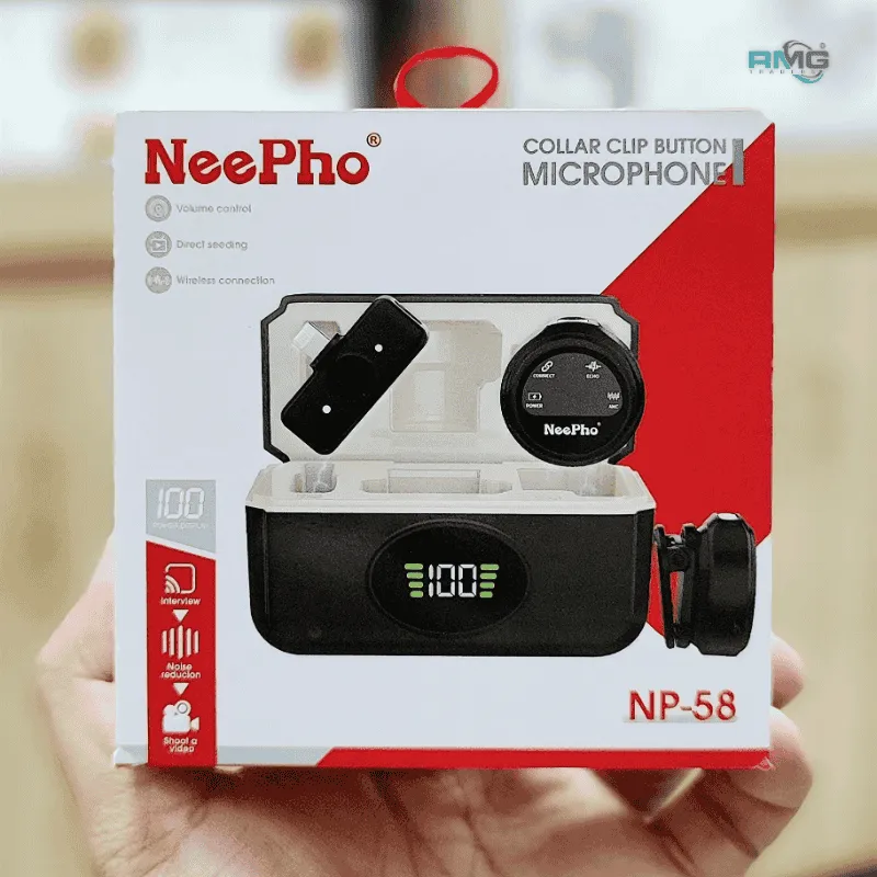 neepho np 58 collar clip microphone: wireless connection, noise reduction & volume control neepho np 58 collar clip microphone: wireless connection, noise reduction & volume control