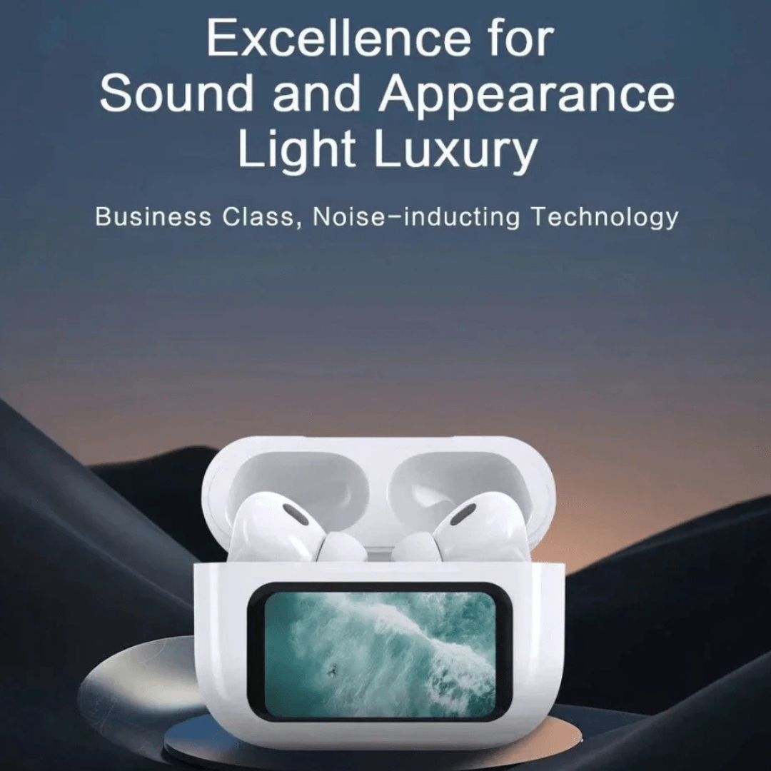 premium display tws earbuds: anc/enc, double noise reduction, touch control & find my feature premium display tws earbuds: anc/enc, double noise reduction, touch control & find my feature