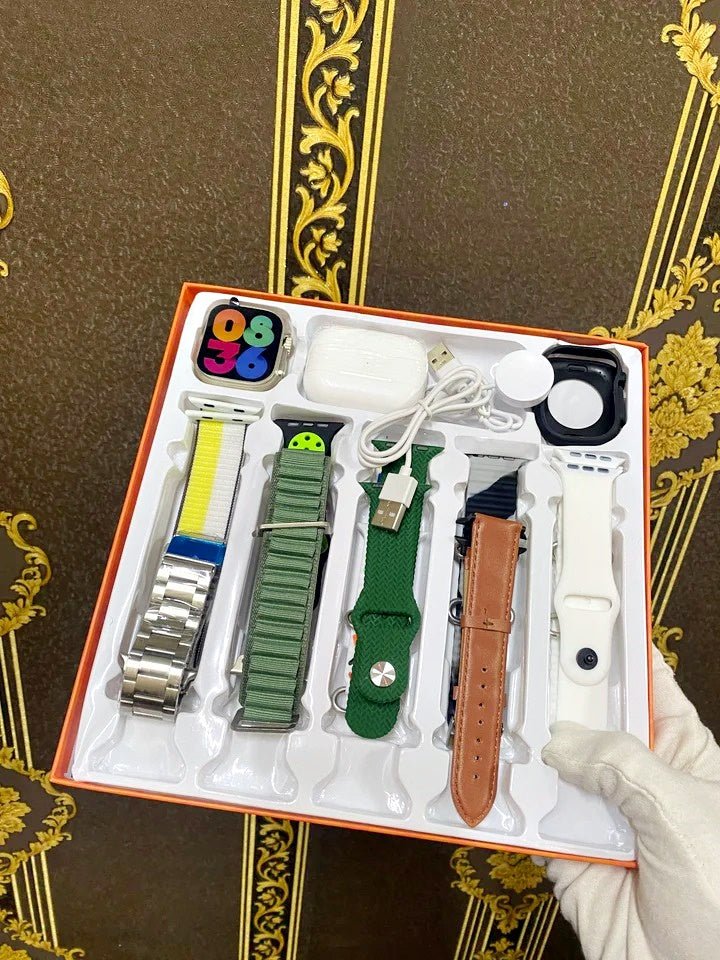 smart watch ultra 12+1 gift set: big 2.01" infinite display, tws earbuds & 12 straps smart watch ultra 12+1 gift set: big 2.01" infinite display, tws earbuds & 12 straps