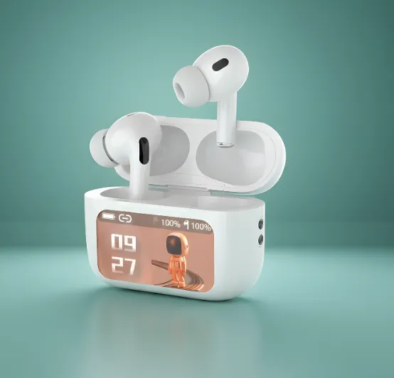 premium display tws earbuds: anc/enc, double noise reduction, touch control & find my feature premium display tws earbuds: anc/enc, double noise reduction, touch control & find my feature